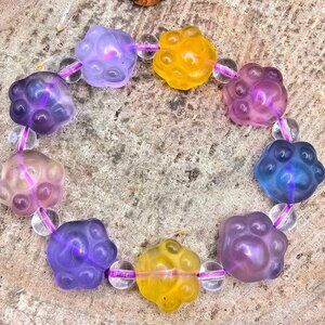 Nature Fluorite Cat Paw Bead Bracelet